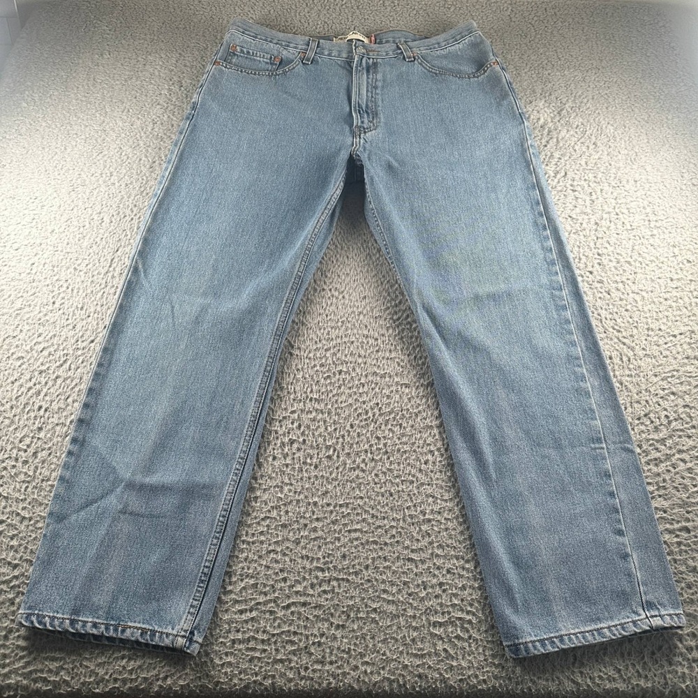 Levis 505 Jeans Mens 38x30 Regular Fit Light Blue Y2K Straight Leg 2000's